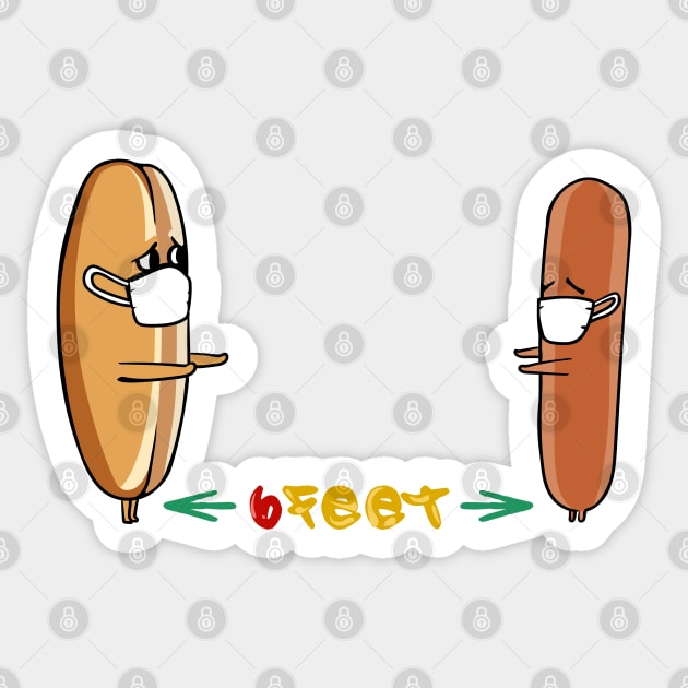 Social distancing Hot Dog Sticker by huebucket